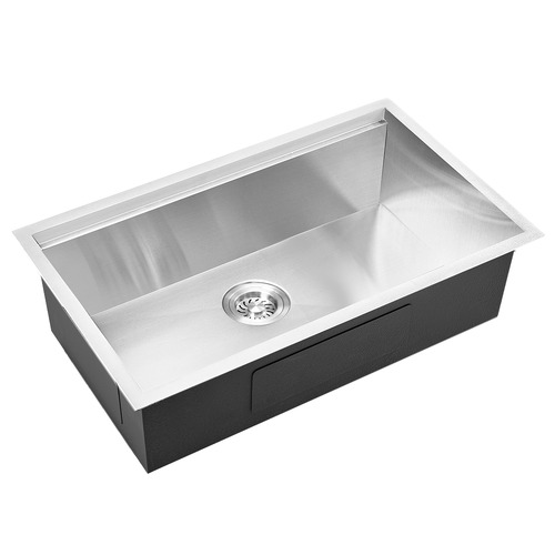 BraxtonHome 75cm Stainless Steel Single Bowl Kitchen & Laundry Sink ...