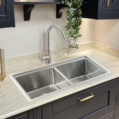 Railay 750mm Double Bowl Kitchen Sink & Accessories Package | Temple ...