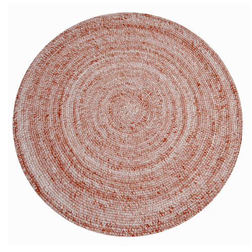 Rust Orbit Hand-Woven Indoor/Outdoor Round Rug