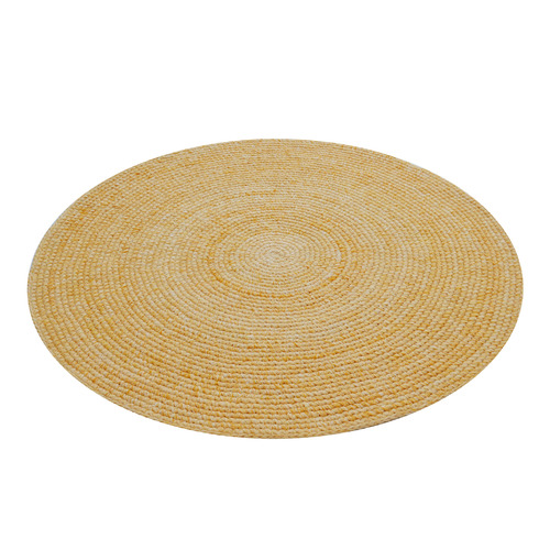 Apricot Orbit Hand-Woven Indoor/Outdoor Round Rug