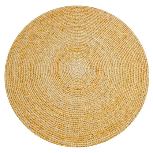 Apricot Orbit Hand-Woven Indoor/Outdoor Round Rug