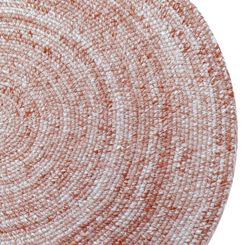 Rust Orbit Hand-Woven Indoor/Outdoor Round Rug