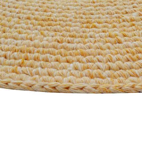 Apricot Orbit Hand-Woven Indoor/Outdoor Round Rug