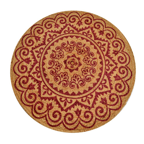 Boulevarde Rugs Red Cuba Hand-Woven Jute Round Rug | Temple & Webster