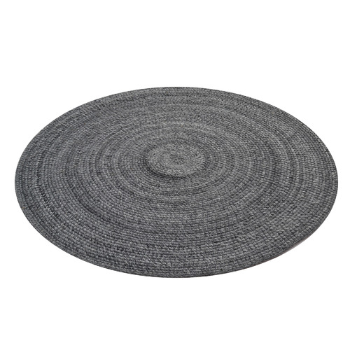 Ash Grey Orbit Hand-Woven Indoor/Outdoor Round Rug