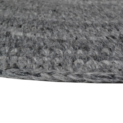 Ash Grey Orbit Hand-Woven Indoor/Outdoor Round Rug