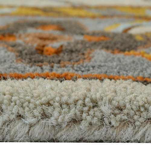 Grey & Cream Hanette Kashan Wool Runner