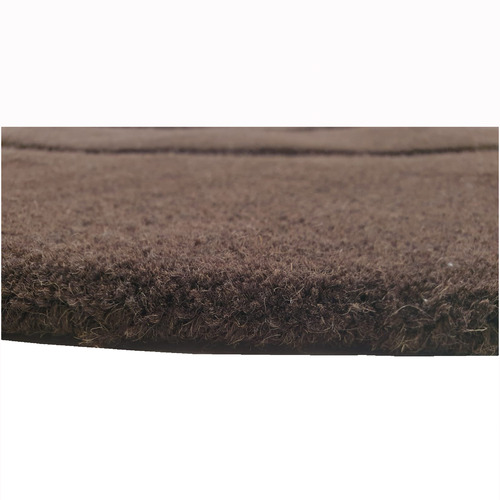 Brown Swirl Hand-Tufted Wool Round Rug