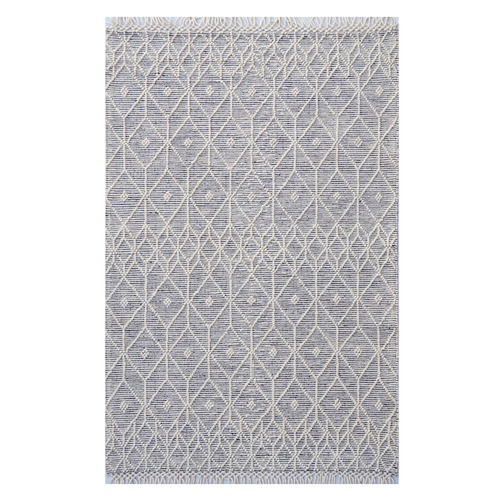 Black Aura Flat-Woven Wool Rug