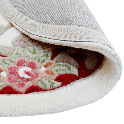 Red Avalon Hand-Tufted Wool Round Rug | Temple & Webster