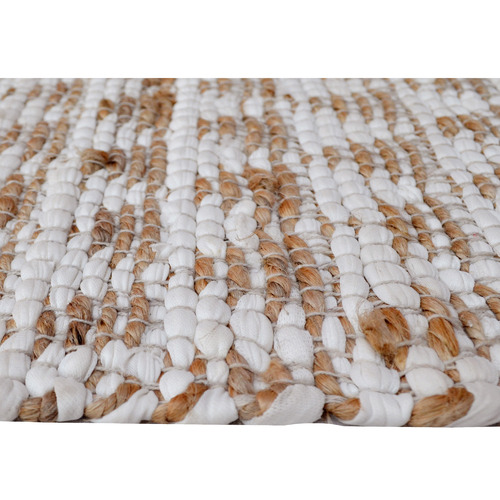 Boulevarde Rugs Natural Jamaica HandWoven Cotton & Jute Rug Temple