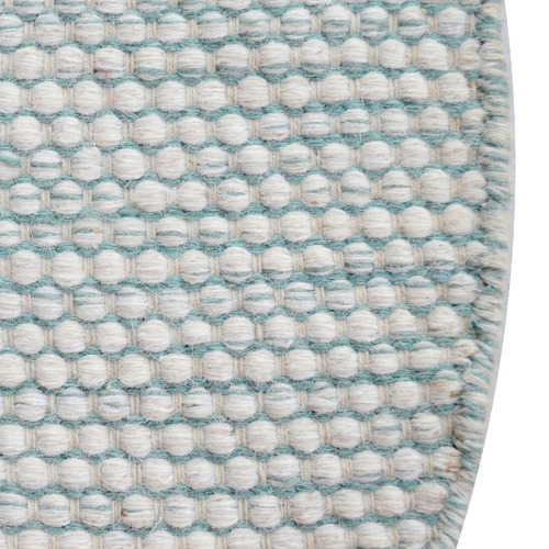 Aqua Boondi Hand-Woven Wool Round Rug