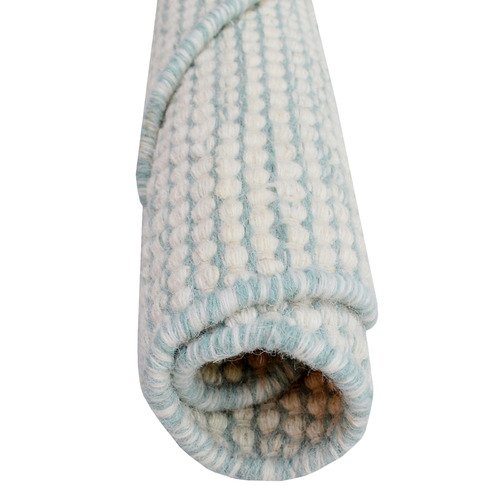 Aqua Boondi Hand-Woven Wool Round Rug