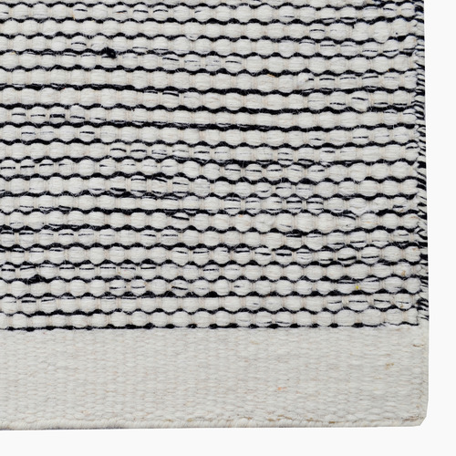 Black Boondi Hand-Woven Wool Rug
