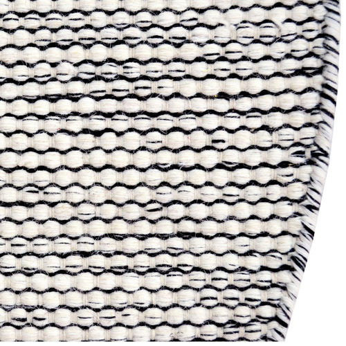 Black Boondi Hand-Woven Wool Round Rug