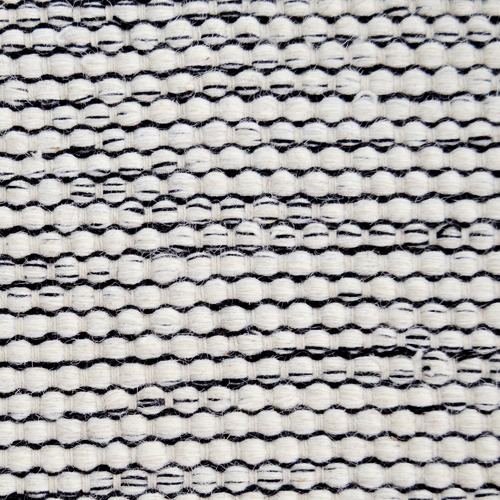 Black Boondi Hand-Woven Wool Round Rug