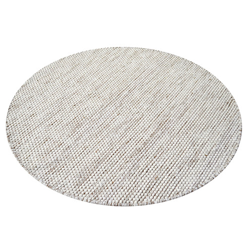 RugClub Fawn Boondi Hand-Woven Wool Round Rug | Temple & Webster
