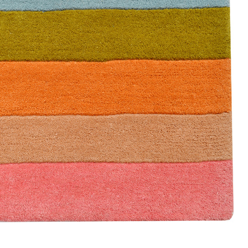 Kid's Multi-Colour Striped Hand-Tufted Wool Rug