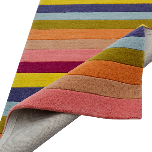 Kid's Multi-Colour Striped Hand-Tufted Wool Rug
