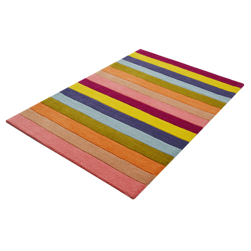 Kid's Multi-Colour Striped Hand-Tufted Wool Rug