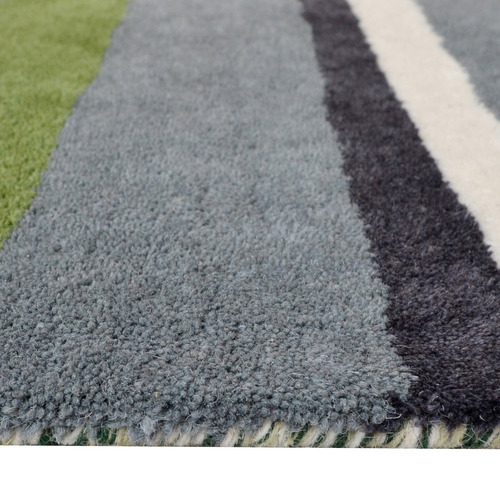 Multi-Colour Striped Hand-Tufted Wool Runner