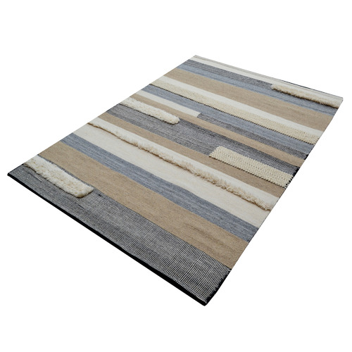 Striped Lama Hand-Woven Wool Rug | Temple & Webster