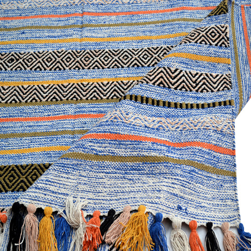 Multi-Colour Varya Hand-Woven Cotton Rug