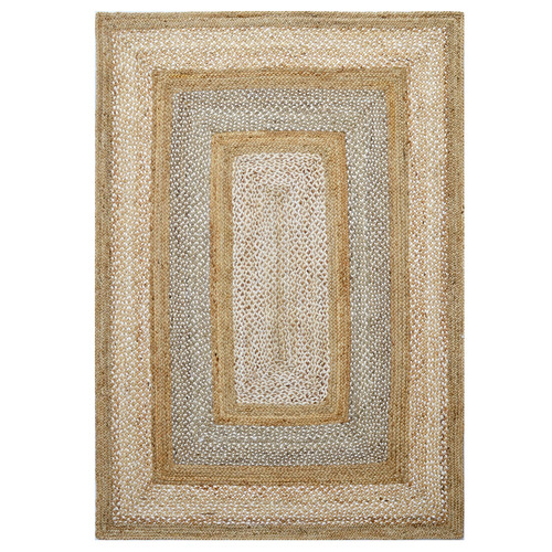 Boulevarde Rugs Natural Border HandWoven Jute Rug Temple & ster