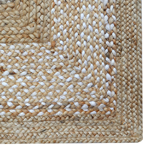 Boulevarde Rugs Natural Border HandWoven Jute Rug Temple & ster