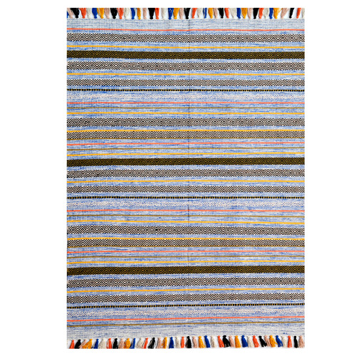 Multi-Colour Varya Hand-Woven Cotton Rug
