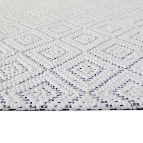 Ivory Geo Hand-Woven Wool Rug