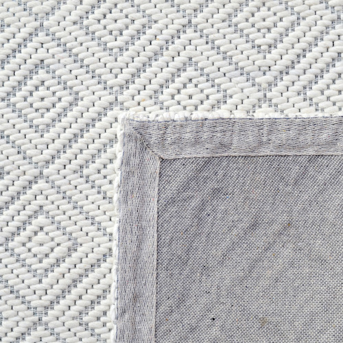 Ivory Geo Hand-Woven Wool Rug