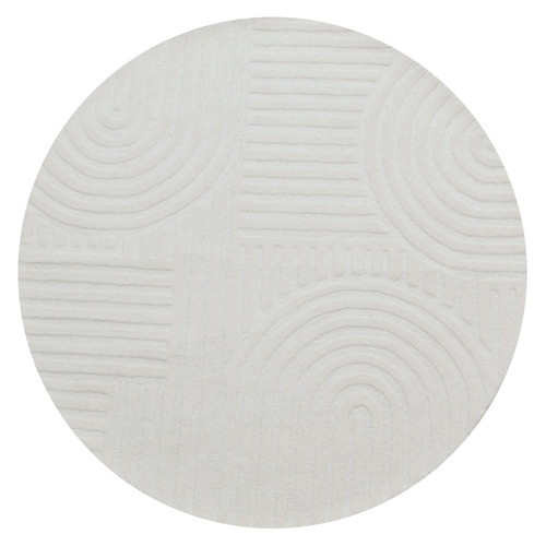 Ivory Pavi Hand-Tufted Wool Round Rug