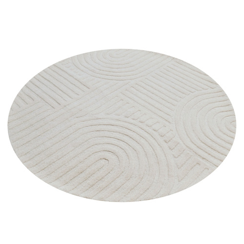 Ivory Pavi Hand-Tufted Wool Round Rug