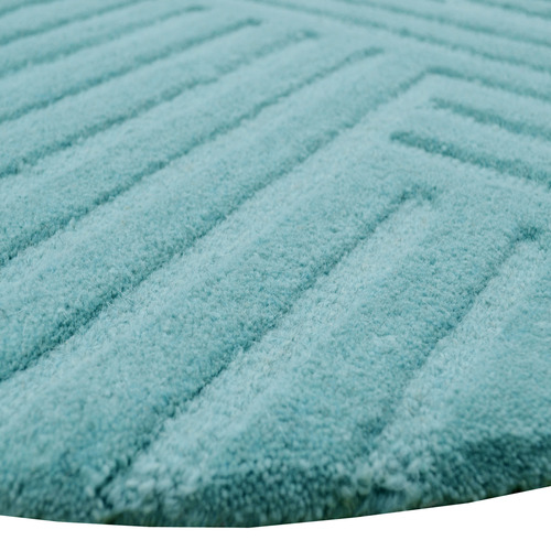 Cashmere Blue Pavi Hand-Tufted Wool Round Rug