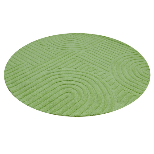 Pista Green Pavi Hand-Tufted Wool Round Rug