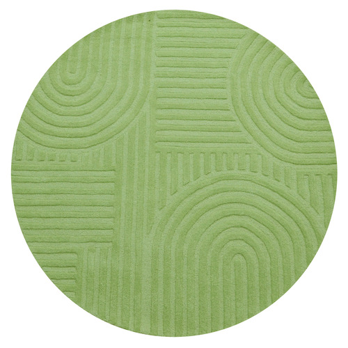 Pista Green Pavi Hand-Tufted Wool Round Rug