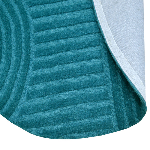 Turquoise Pavi Hand-Tufted Wool Round Rug