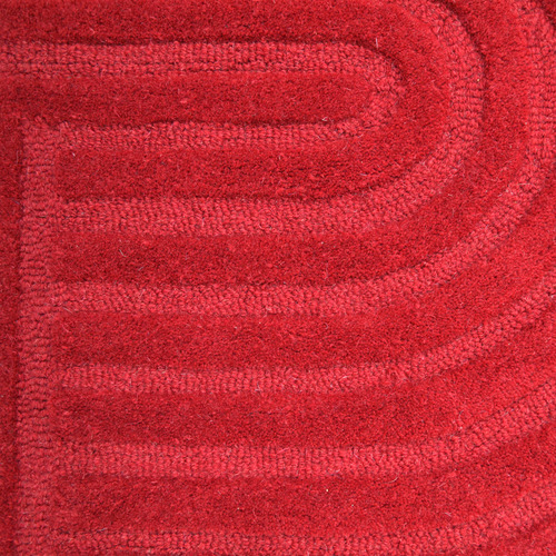Red Pavi Hand-Tufted Wool Round Rug