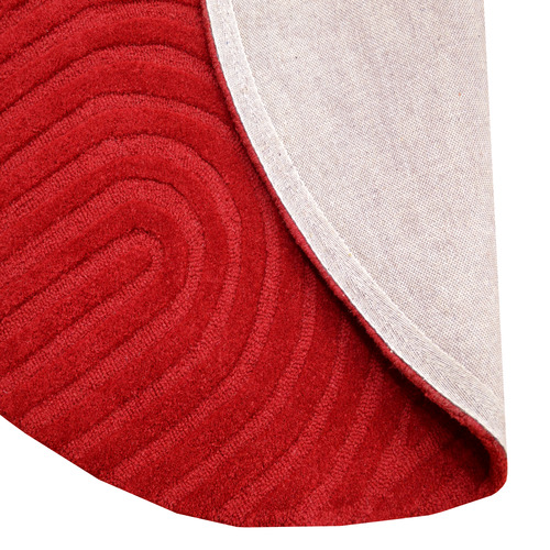 Red Pavi Hand-Tufted Wool Round Rug