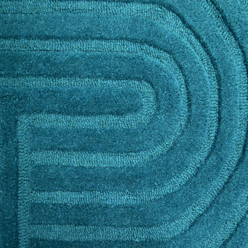 Turquoise Pavi Hand-Tufted Wool Round Rug