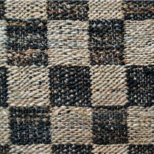 Black Natural Lazlo Hand-Woven Jute Rug
