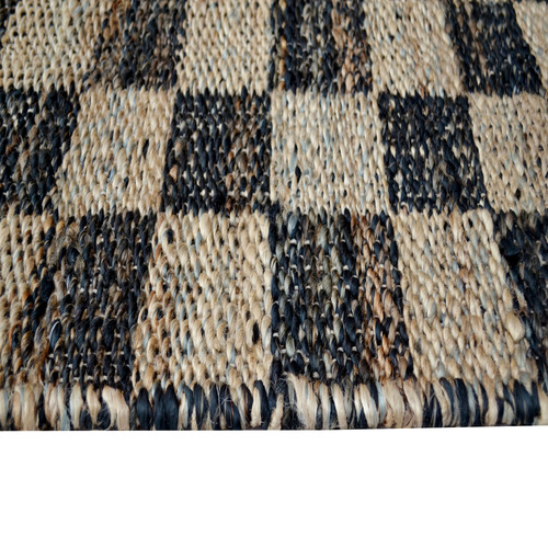 Black Natural Lazlo Hand-Woven Jute Rug