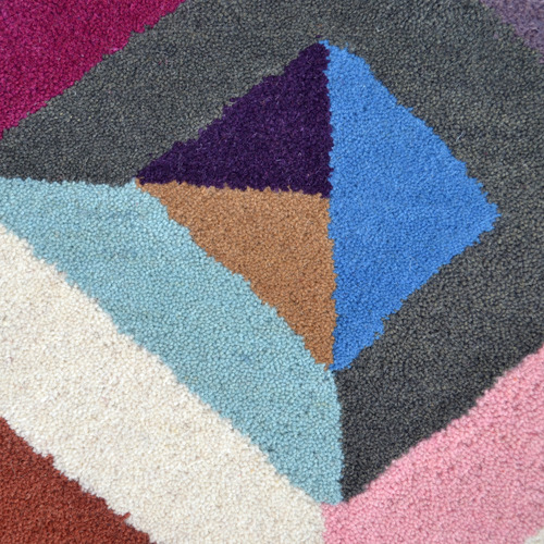 Multi-Coloured Decotex Hand-Tufted Wool Round Rug