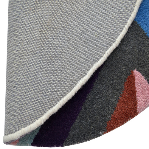 Multi-Coloured Decotex Hand-Tufted Wool Round Rug