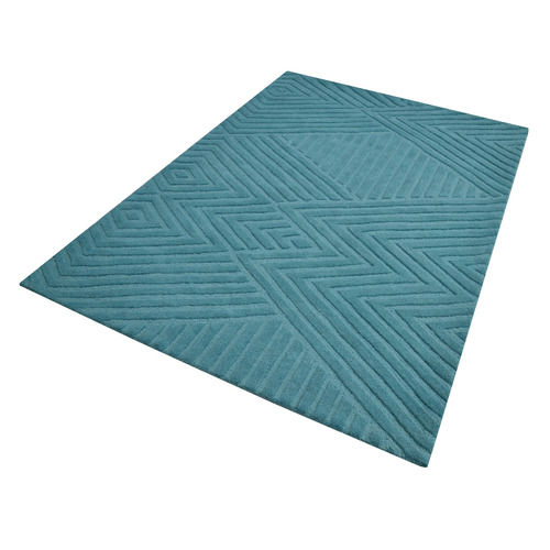 Teal Illusion Hand-Tufted Wool Rug | Temple & Webster