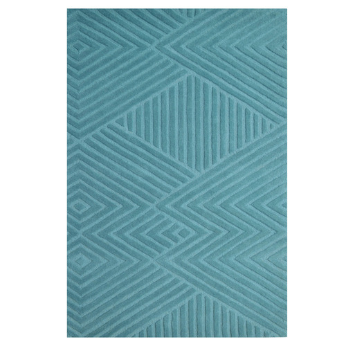 Teal Illusion Hand-Tufted Wool Rug