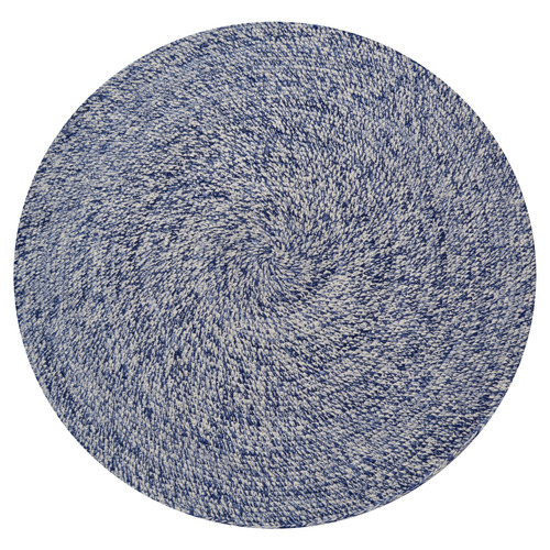 Navy Orbit Hand-Woven Indoor/Outdoor Round Rug