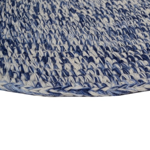 Navy Orbit Hand-Woven Indoor/Outdoor Round Rug