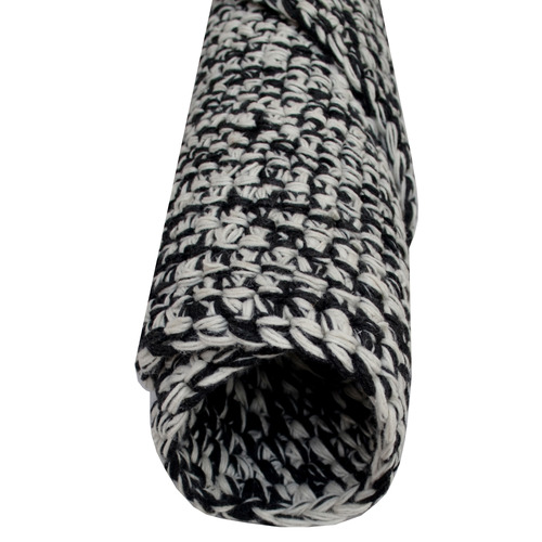 Black Orbit Hand-Woven Indoor/Outdoor Round Rug | Temple & Webster